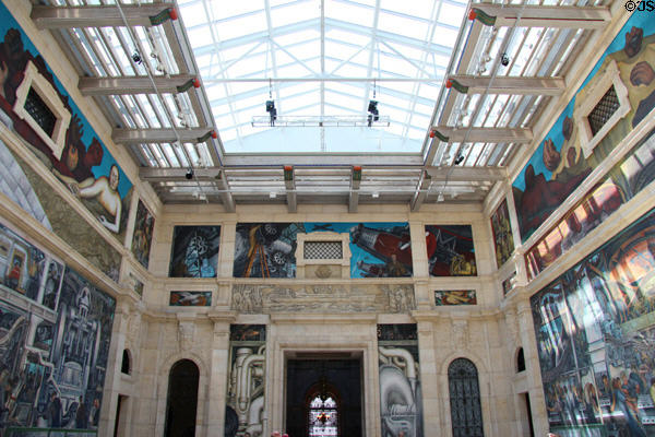 Detroit Industry Murals (1932-33) by Diego Rivera in Rivera Court at Detroit Institute of Arts. Detroit, MI.
