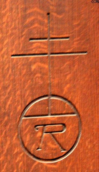 The Roycrofters of East Aurora, NY trademark (c1906) at Detroit Institute of Arts. Detroit, MI.