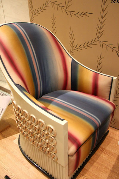Gondola chair (1921) by Joseph Urban & made by Wiener Werkstätte of Vienna, Austria at Detroit Institute of Arts. Detroit, MI.