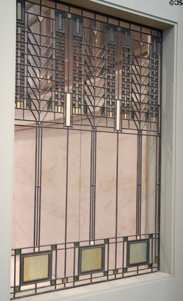 Tree of Life window from Darwin D. Martin House (1904) by Frank Lloyd Wright made by Linden Glass Co. of Chicago at Detroit Institute of Arts. Detroit, MI.