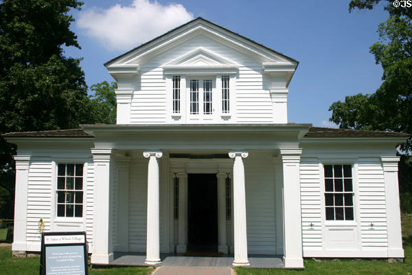 Robert Frost House (1835) where the poet wrote major works, moved from Ann Arbor, MI to Greenfield Village. Dearborn, MI.