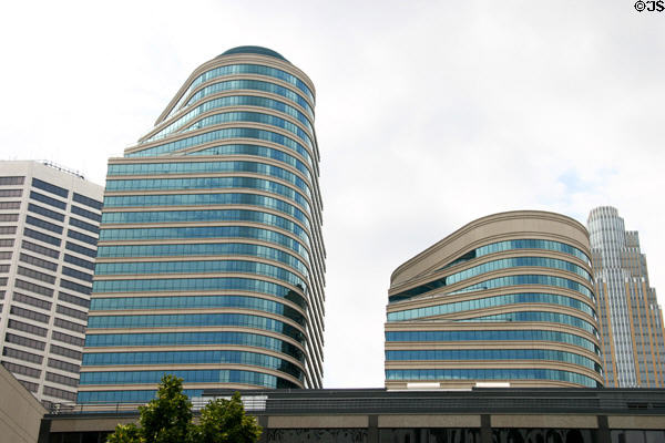 Twin structures of Fifth Street Towers. Minneapolis, MN.