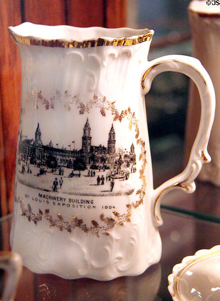 Machinery Building souvenir pitcher from 1904 St. Louis World's Fair at Chatillon-DeMenil Mansion. St. Louis, MO.