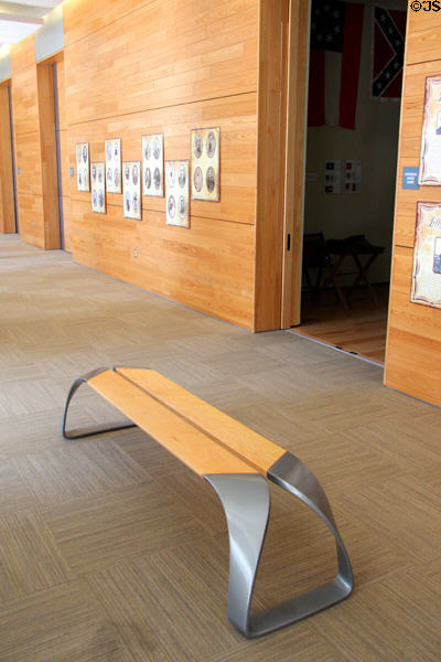Visitor bench in Jefferson Davis presidential library at Beauvoir. Biloxi, MS.