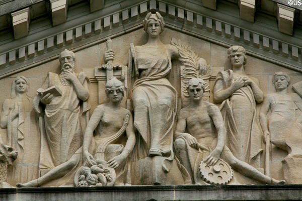 Pediment of Mississippi State Capitol. Jackson, MS.