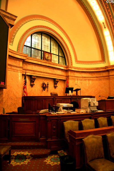Speakers rostrum of House of Representatives in Mississippi State Capitol. Jackson, MS.