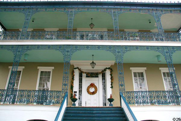 Front door & cast iron galleries of Duff Green Mansion. Vicksburg, MS.