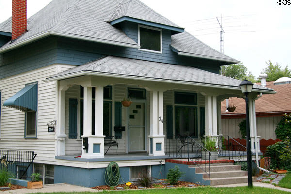 House at 26 Yellowstone Ave. in Moss Mansion heritage district. Billings, MT. Style: Prairie Square.