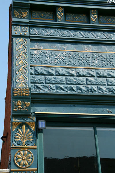 Cast iron storefront details of Metropolitan Meat Market. Virginia City, MT.