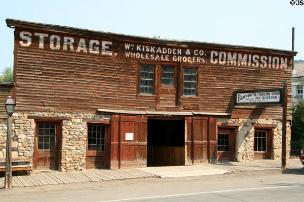 Grocer William Kiskadden's Stone Block (Vigilante Barn) (1863) where the Vigilantes were said to meet. Later it became a blacksmith's shop. Virginia City, MT.