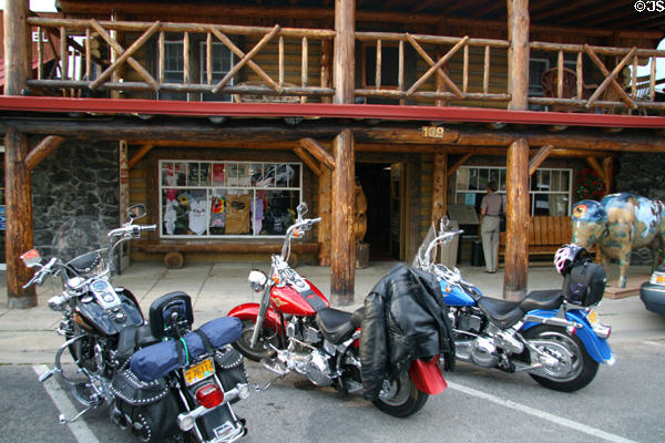 Madison Hotel (1912) of saddle notched log construction. West Yellowstone, MT. On National Register.