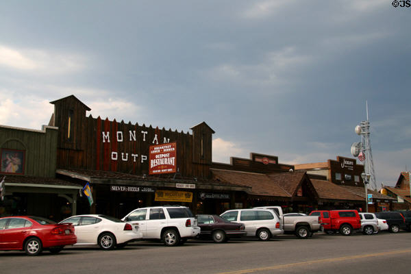 Frontier architecture of Montana Outpost. West Yellowstone, MT.