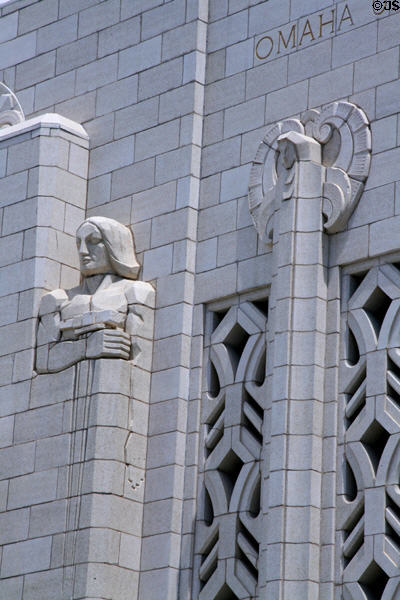 Art Deco details of Omaha Union Station. Omaha, NE.