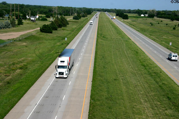 Interstate 80 seen from Kearney Arch. Kearney, NE.