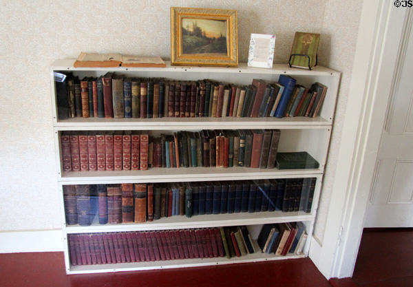 Books from the Frost family at Robert Frost Farm. Derry, NH.