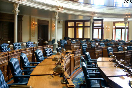 House chamber of New Jersey State Capitol. Trenton, NJ.