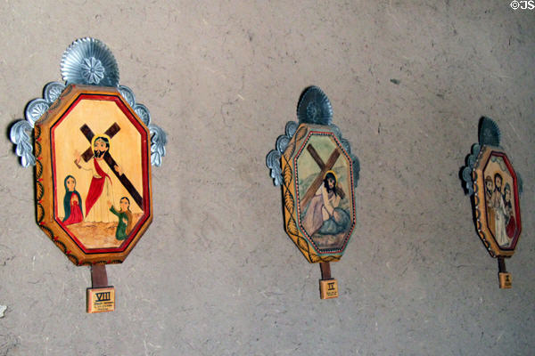 Stations of the Cross in Golondrinas Chapel at Rancho de las Golondrinas. Santa Fe, NM.