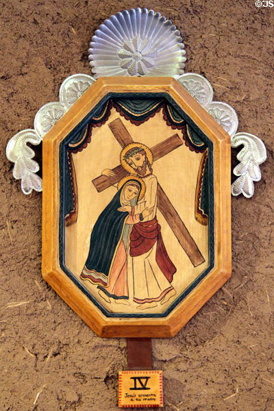 Station of the Cross IV by Mary Jo Martin in Golondrinas Chapel at Rancho de las Golondrinas. Santa Fe, NM.