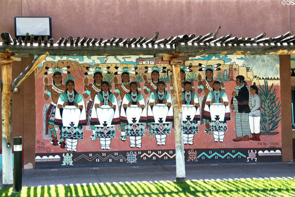 Courtyard mural (1979) by José Rey Toledo at Indian Pueblo Cultural Center. Albuquerque, NM.