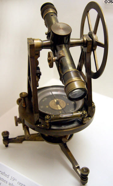 Transit (19thC) used to survey V&TRR track at Nevada State Railroad Museum. Carson City, NV.