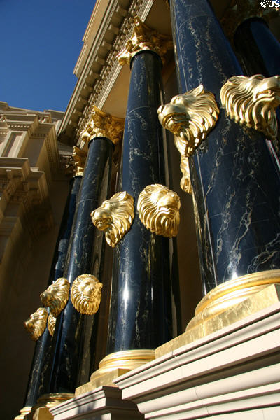 Golden lions on columns at The Forum Shops at Caesars Palace. Las Vegas, NV.