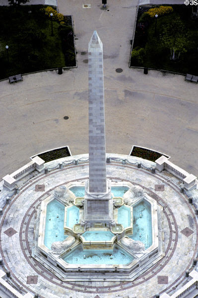 William McKinley Memorial from city hall observation deck. Buffalo, NY.