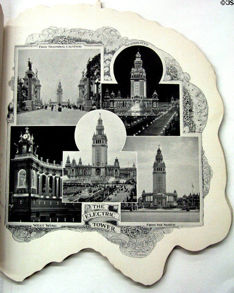 Photos of Electrical Tower in Glimpses of Pan-American Exposition by C.D. Arnold, Official Photographer (1898). NY.