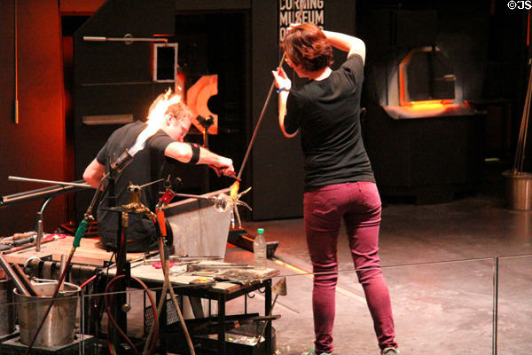 Glassblowing demonstration at Corning Museum of Glass. Corning, NY.
