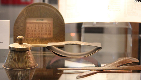 Roycroft desk set (c1920) at Roycroft Campus Powerhouse. East Aurora, NY.