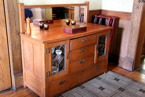 Roycroft serving sideboard & carpet at Roycroft Inn. East Aurora, NY.