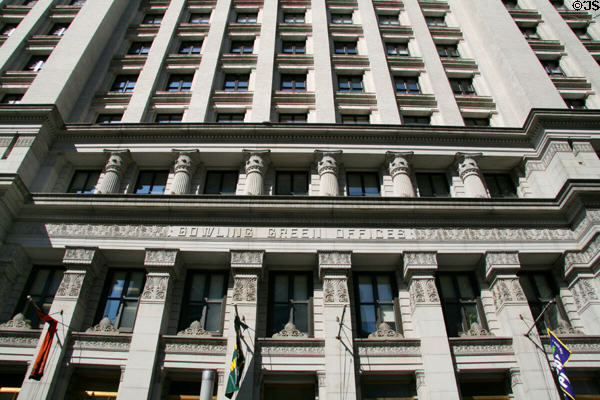 Bowling Green Building (1898) (5-11 Broadway). New York, NY. Style: Hellenic Revival. Architect: W.G. Audsley.