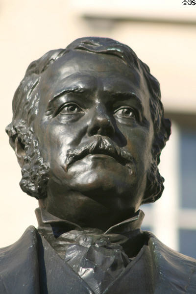 Face of Chester A. Arthur statue in Madison Square Park. New York, NY.