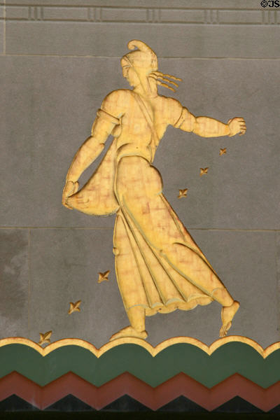 Sowing Seeds of Good Citizenship relief (1933) by Lee Lawrie at Rockefeller Plaza. New York, NY.