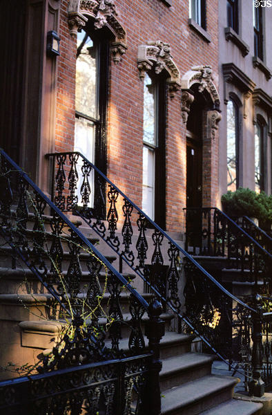 Railings on building at 34 Garden Place in Brooklyn Heights. New York, NY.