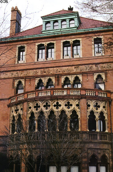 Montauk Club (1890-1) in Brooklyn modeled after Cap D'Oro in Venice. New York, NY. Architect: Francis H. Kimball.