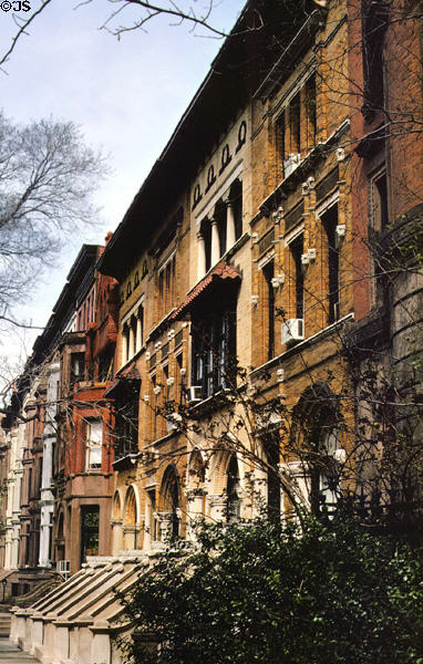 Streetscape of Carroll St. between Prospect Park West & 8th Ave., Brooklyn. New York, NY.