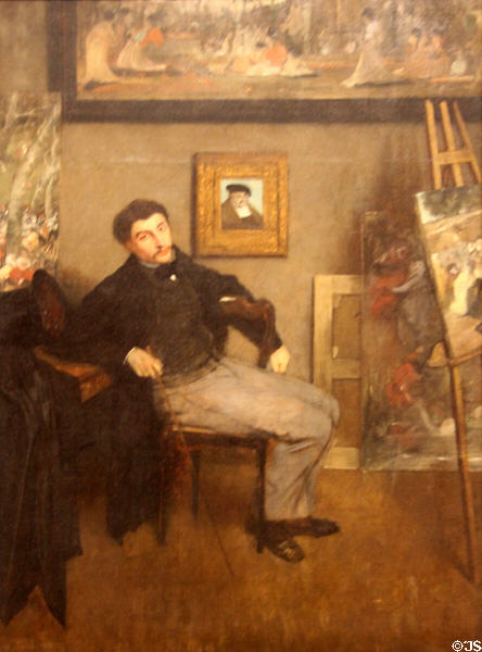 James-Jacques-Joseph Tissot portrait (1867-8) by Edgar Degas at Metropolitan Museum of Art. New York, NY.