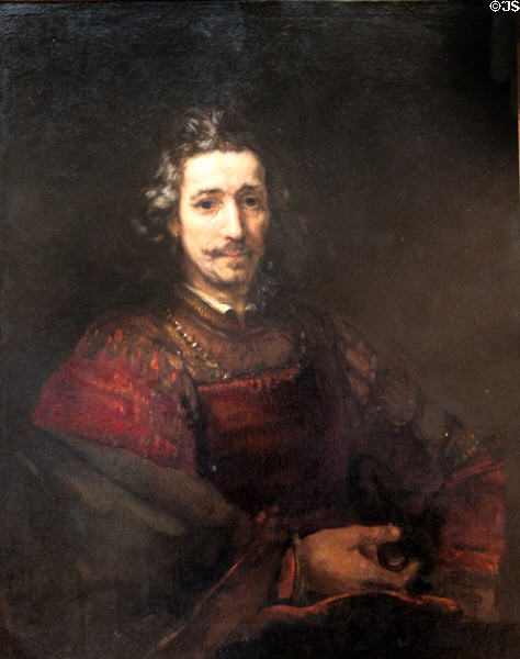 Man with a Magnifying Glass painting (early 1660s) by Rembrandt at Metropolitan Museum of Art. New York, NY.