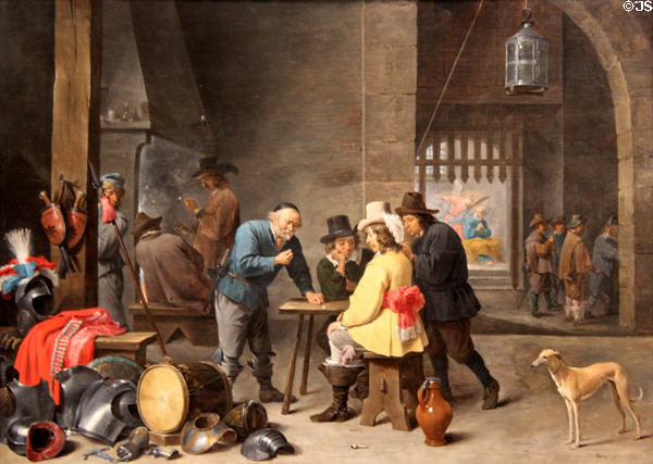 Guardroom with Deliverance of St Peter painting (c1645-7) by David Teniers the Younger at Metropolitan Museum of Art. New York, NY.