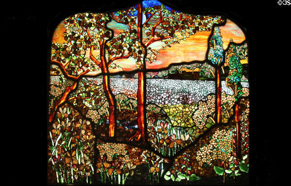 Charles Merrill Memorial stained glass window (1912) by W. Cole Brigham of Shelter Island, NY at Brooklyn Museum. Brooklyn, NY.