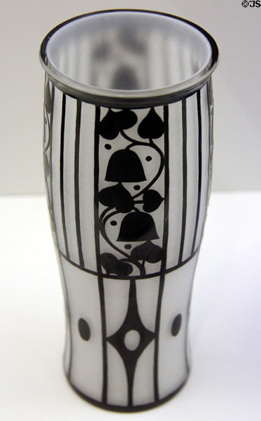Glass vase by Josef Hoffmann, made by J. Lötz Witwe of Bohemia at Brooklyn Museum. Brooklyn, NY.