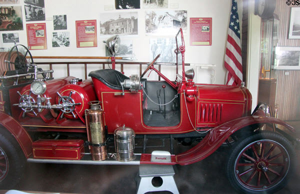 Pumper truck in Cold Spring Harbor Fire House Museum. Cold Spring Harbor, NY.