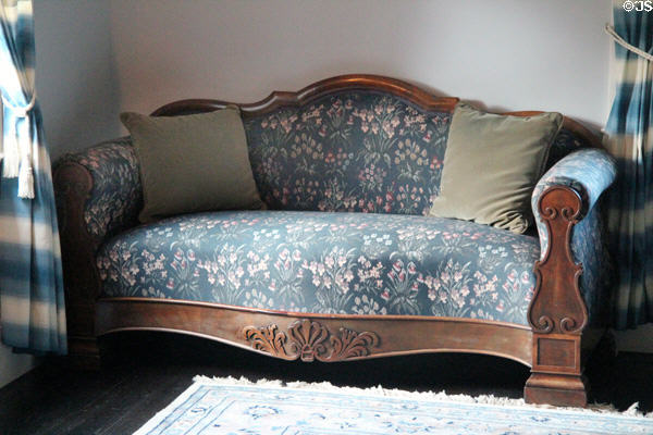 Sofa in Gate Room at Roosevelt's House Sagamore Hill NHS. Cove Neck, NY.