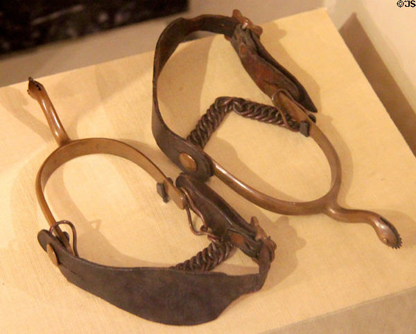 Theodore Roosevelt's Rough Rider spurs (1898) used in Cuba at Old Orchard Museum at Sagamore Hill NHS. Cove Neck, NY.