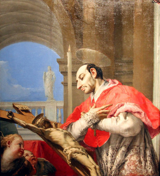 St Charles Borromeo painting (1767-9) by Tiepolo of Itay at Cincinnati Art Museum. Cincinnati, OH.