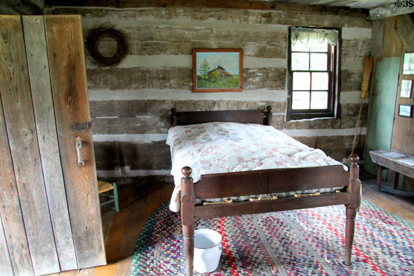 Interior of Annie Brown Log Home (1851) at Historic Lyme Village Museum. Bellevue, OH.