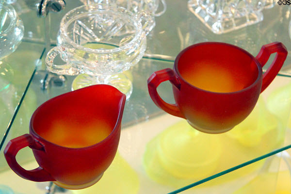 Examples of Tiffin Glass at Tiffin Glass Museum. Tiffin, OH.