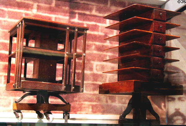 Rotary book & shelving units made by local Canton company at McKinley Presidential Library & Museum. Canton, OH.