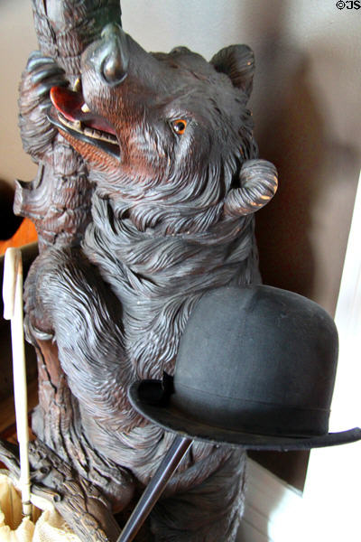 Hat rack carved in shape of bear at Col. Simon Perkins Stone Mansion. Akron, OH.