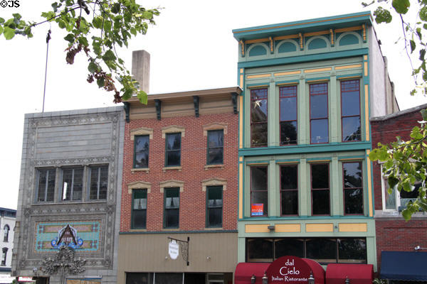 Heritage Italianate buildings beside Sullivan's Old Home Building jewel bank. Newark, OH.